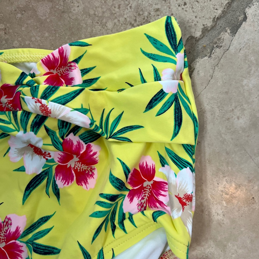 NEW Lands End Womens Size‎ 16 Retro High Waisted Bikini Bottoms Floral yellow - Picture 9 of 12